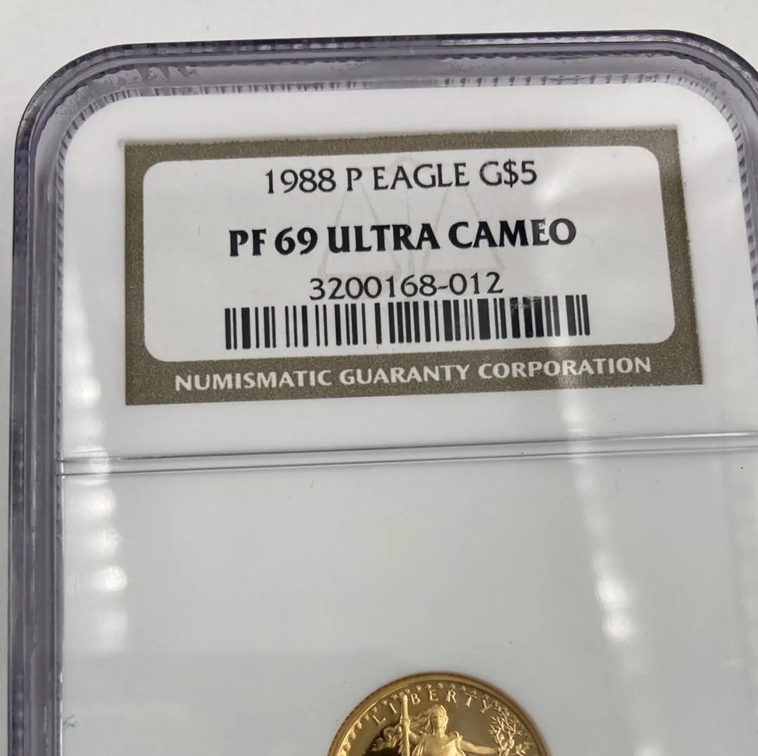 1988 P Eagle G$5 PF69 Ultra Cameo - NGC