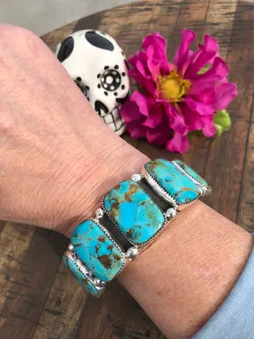 5 Stone Kingman Turquoise Cuff #6