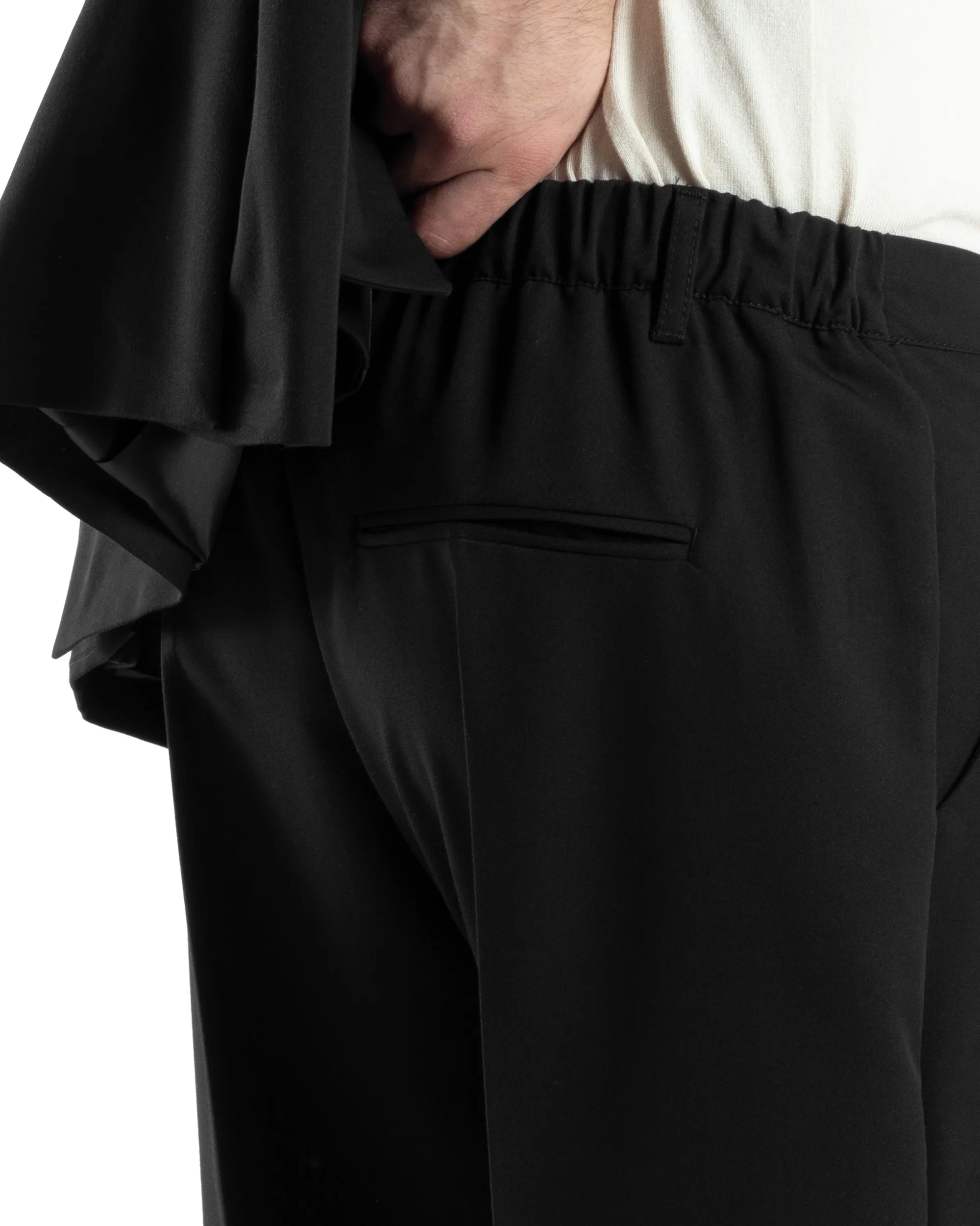 Abito Uomo Doppiopetto Vestito Oversize Completo Giacca Pantaloni Palazzo Fondo Largo Nero GIOSAL-AE1043A