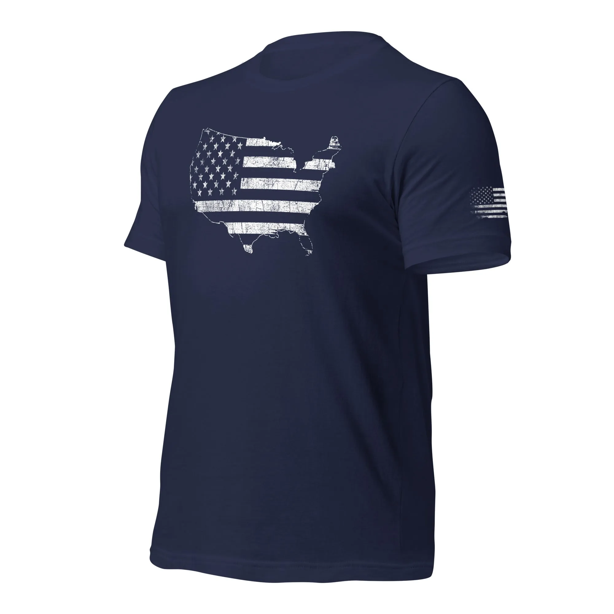 American Flag USA T-Shirt With Sleeve Print