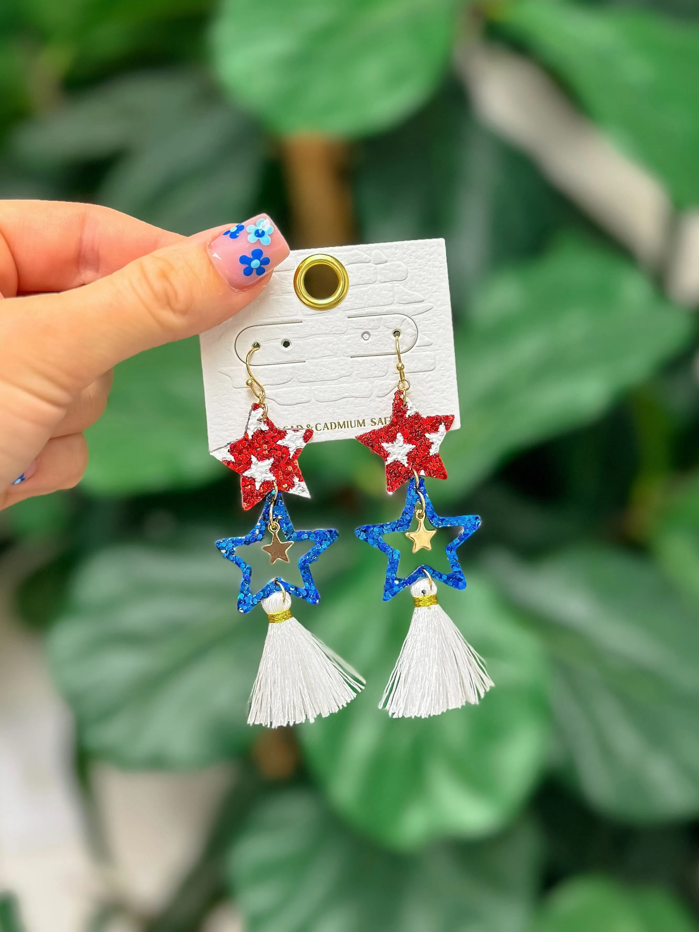 Americana Star Tassel Earrings