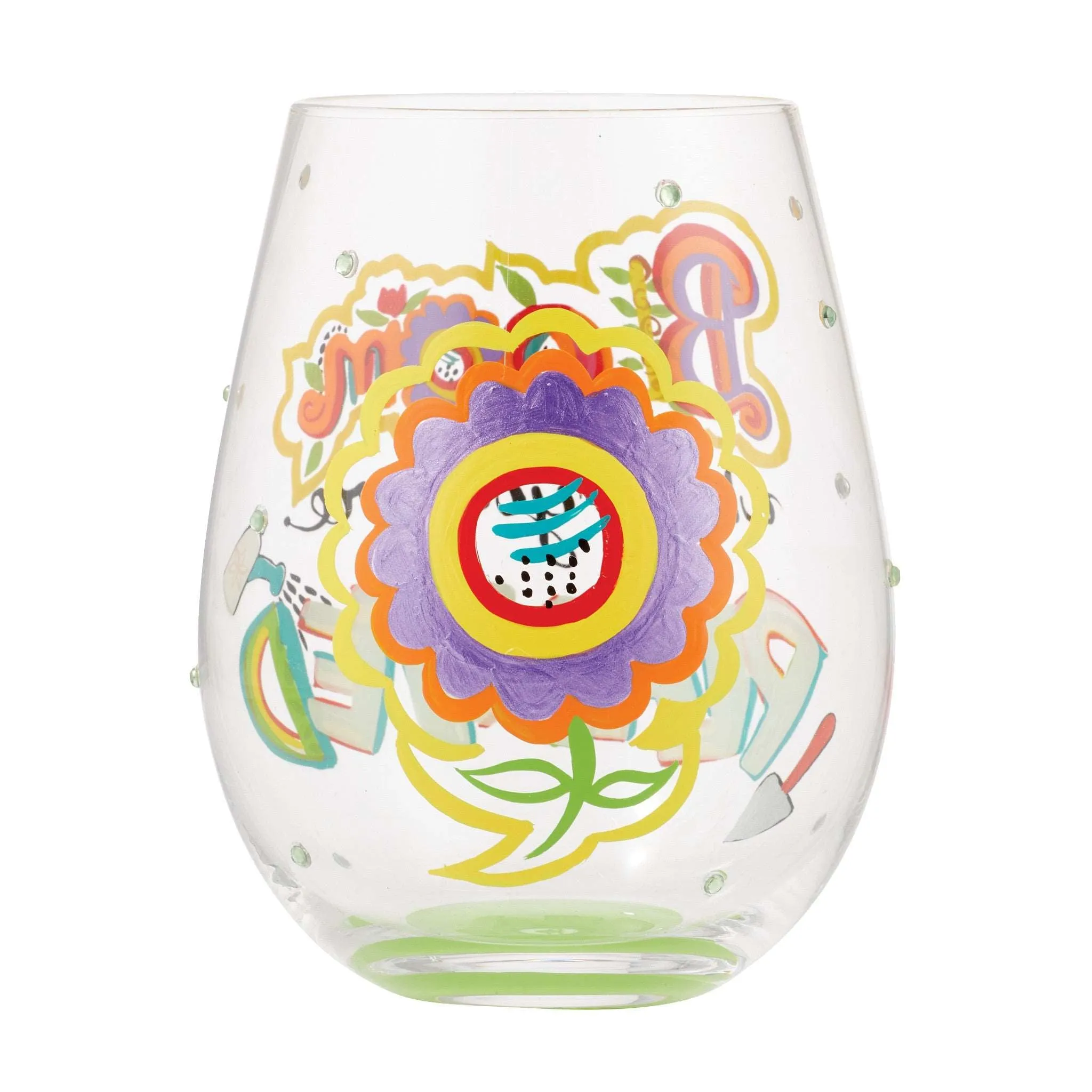 Bloom Where You Are Planted Stemless Wine Glass