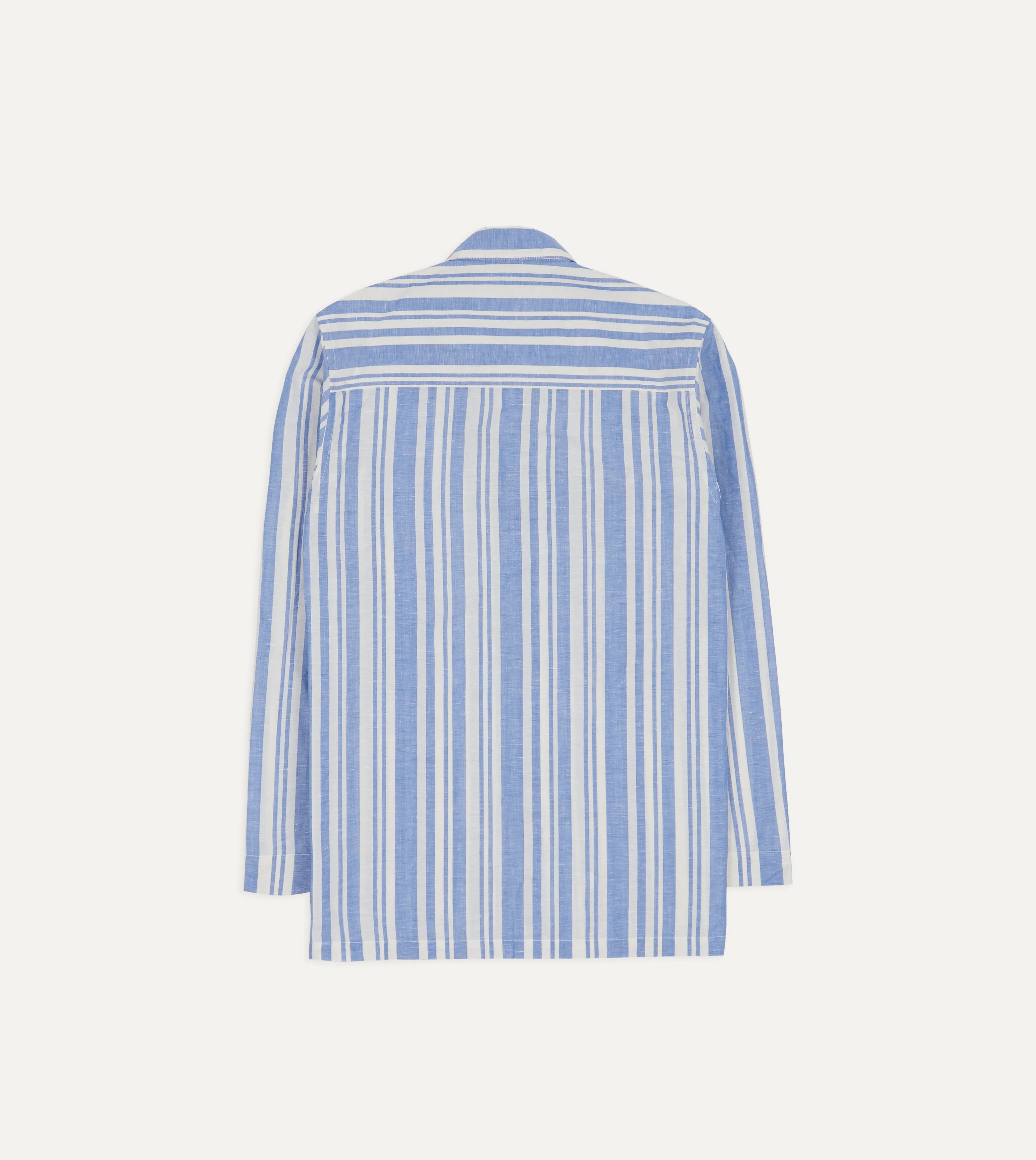 Blue and White Stripe Linen Pyjama Set