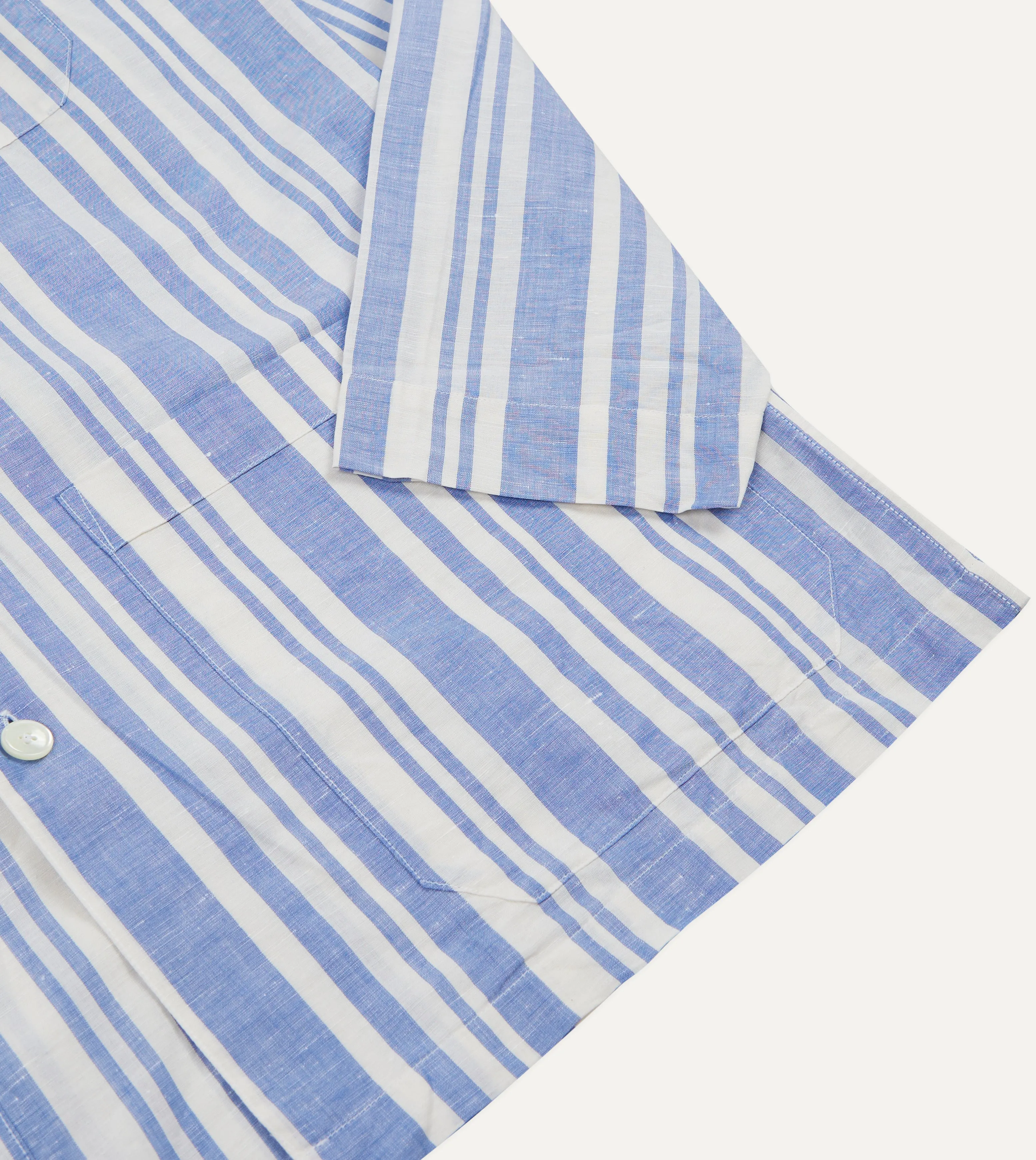 Blue and White Stripe Linen Pyjama Set