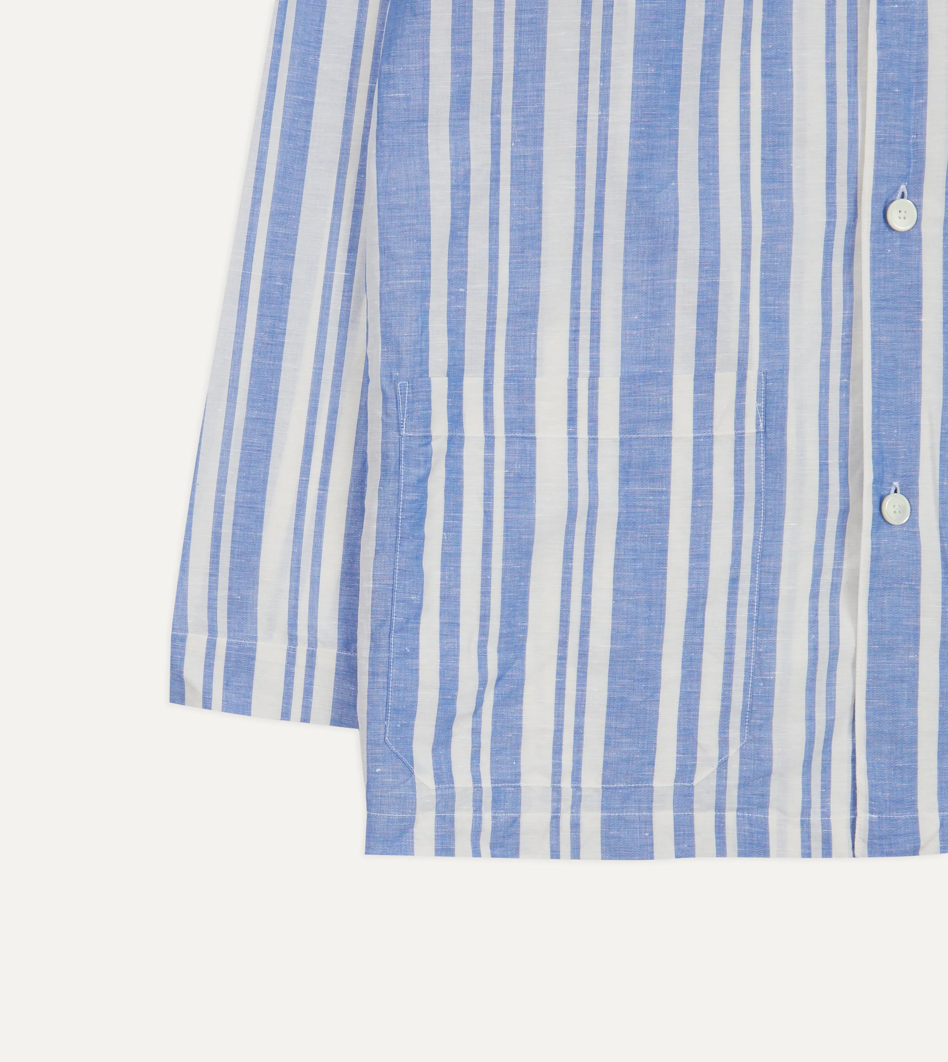 Blue and White Stripe Linen Pyjama Set