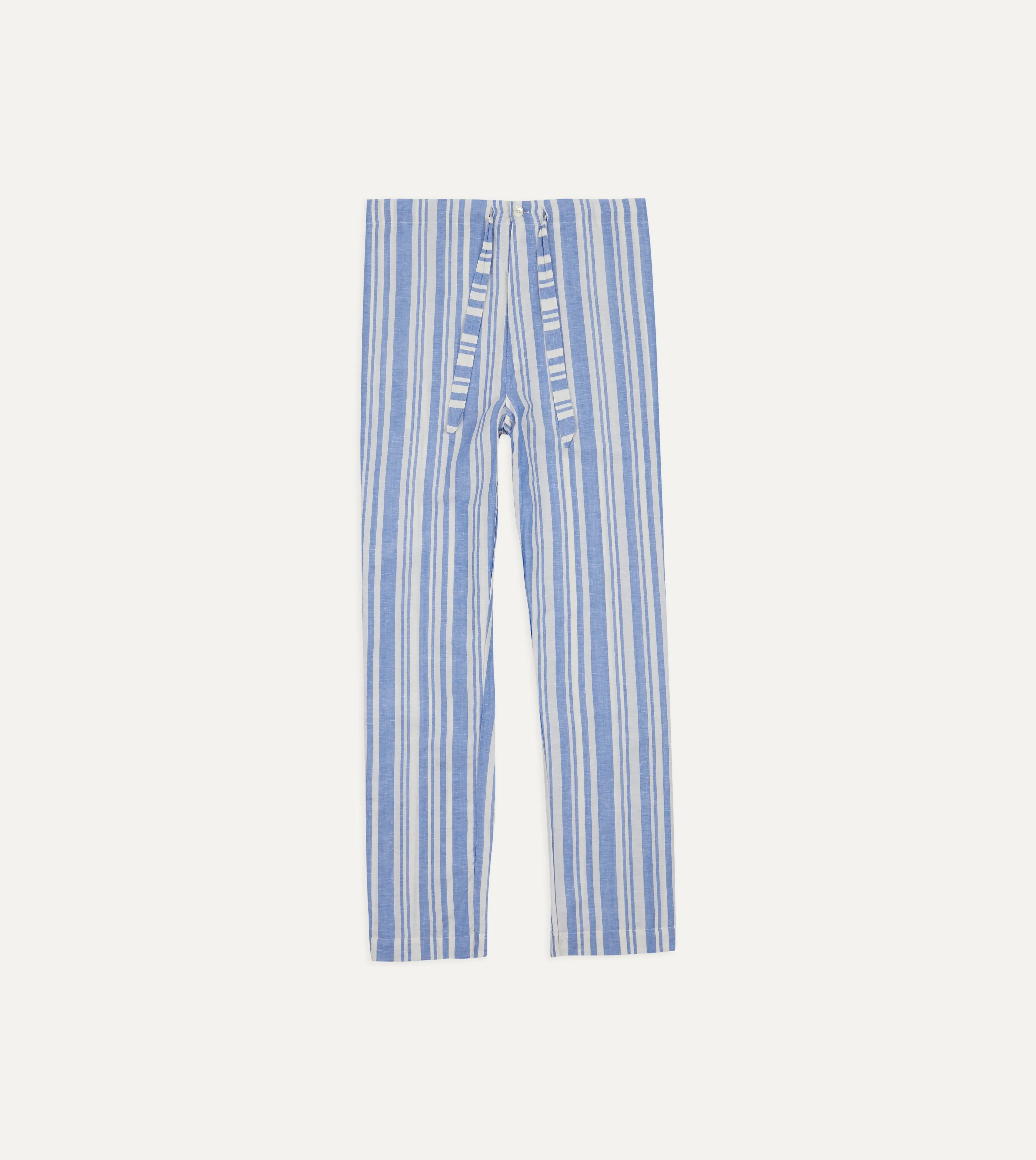 Blue and White Stripe Linen Pyjama Set