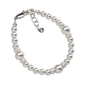 Cherished Moments Sterling Silver Pearl Bracelet - Sophia