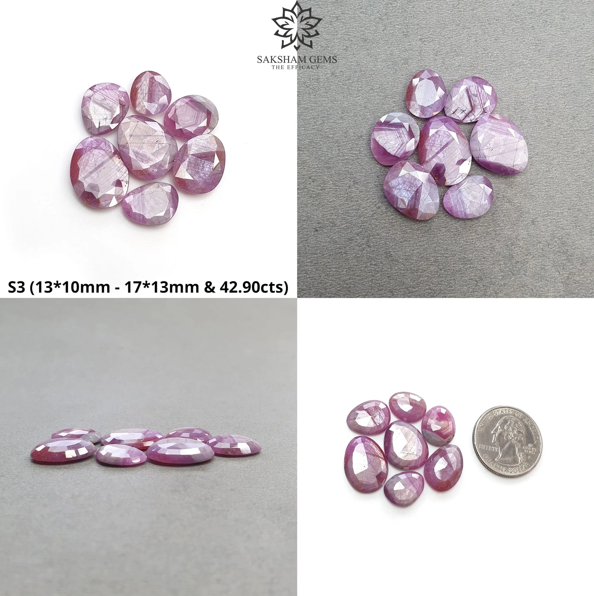 Chocolate Pink Blue & Silver Sheen Sapphire Gemstone Normal Cut : Natural Untreated Golden Brown Sapphire Egg Shape Set