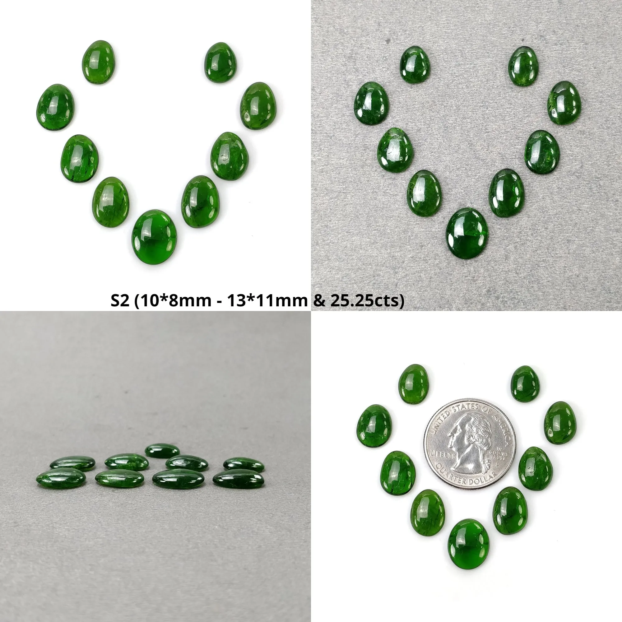 CHROME DIOPSIDE Gemstone Cabochon : Natural Green Diopside Uneven Shape Cabochon 7pcs 9pcs 11pcs Lots