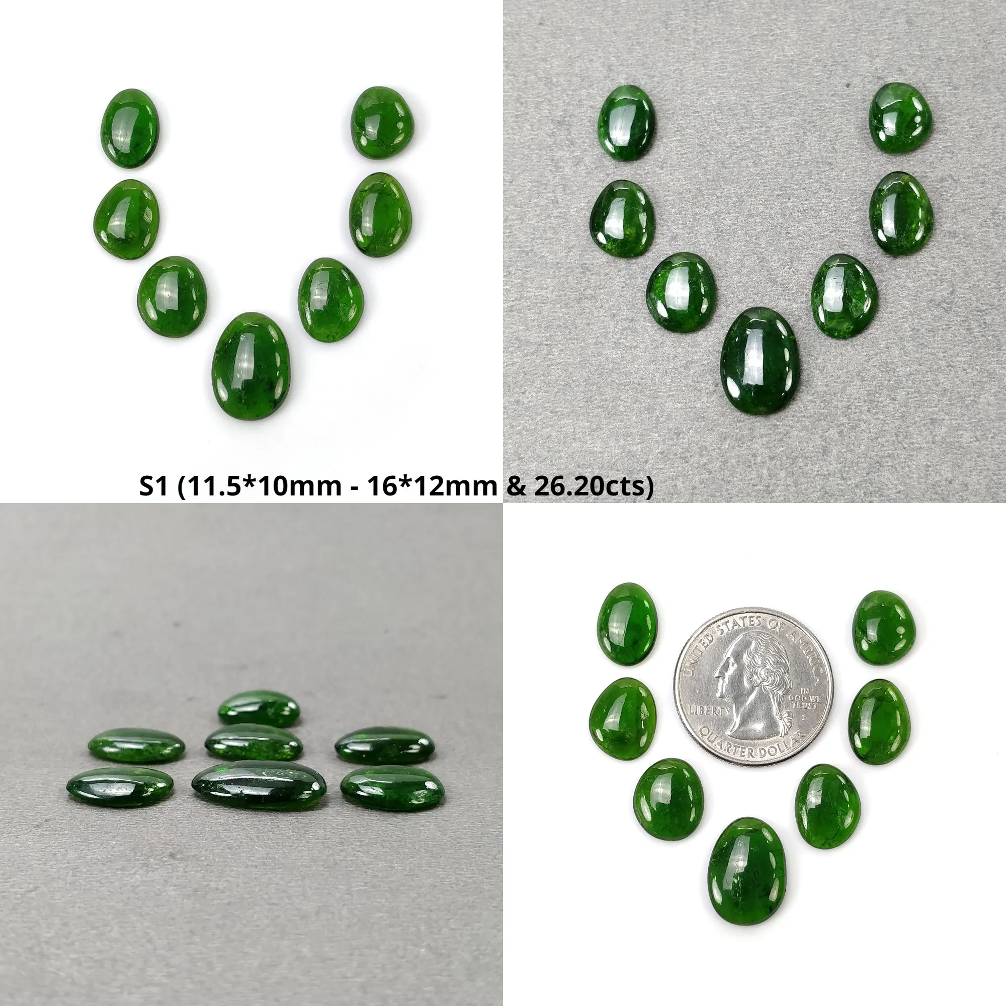 CHROME DIOPSIDE Gemstone Cabochon : Natural Green Diopside Uneven Shape Cabochon 7pcs 9pcs 11pcs Lots