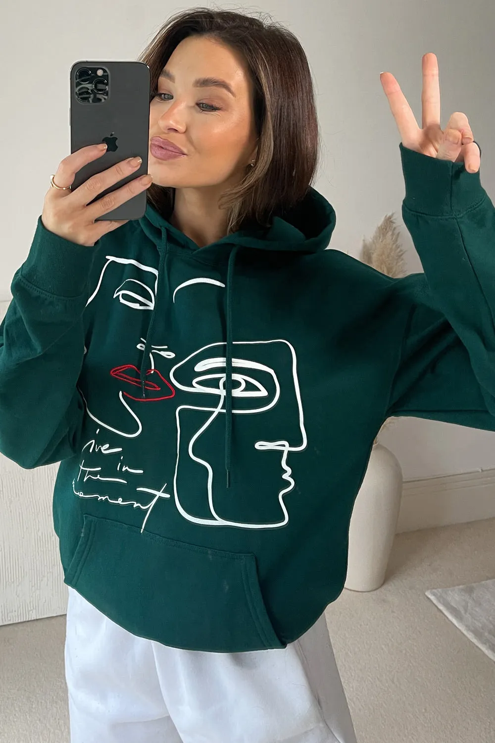 Crissy Green Abstract Live In The Moment Printed Hoodie