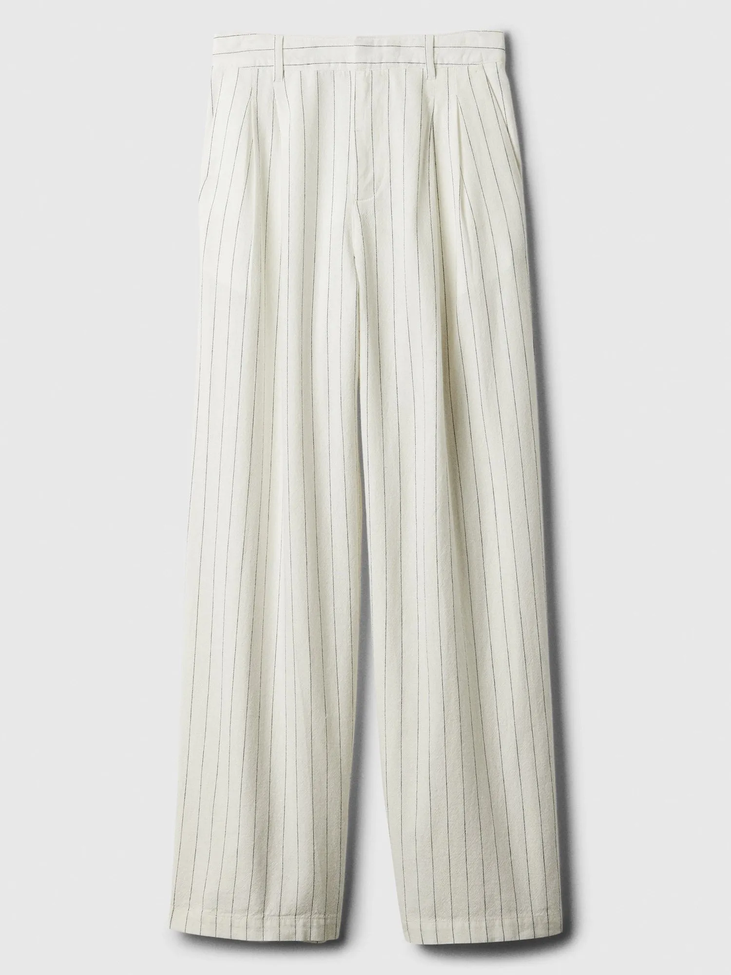 Easy Wide-Leg Linen-Blend Trousers