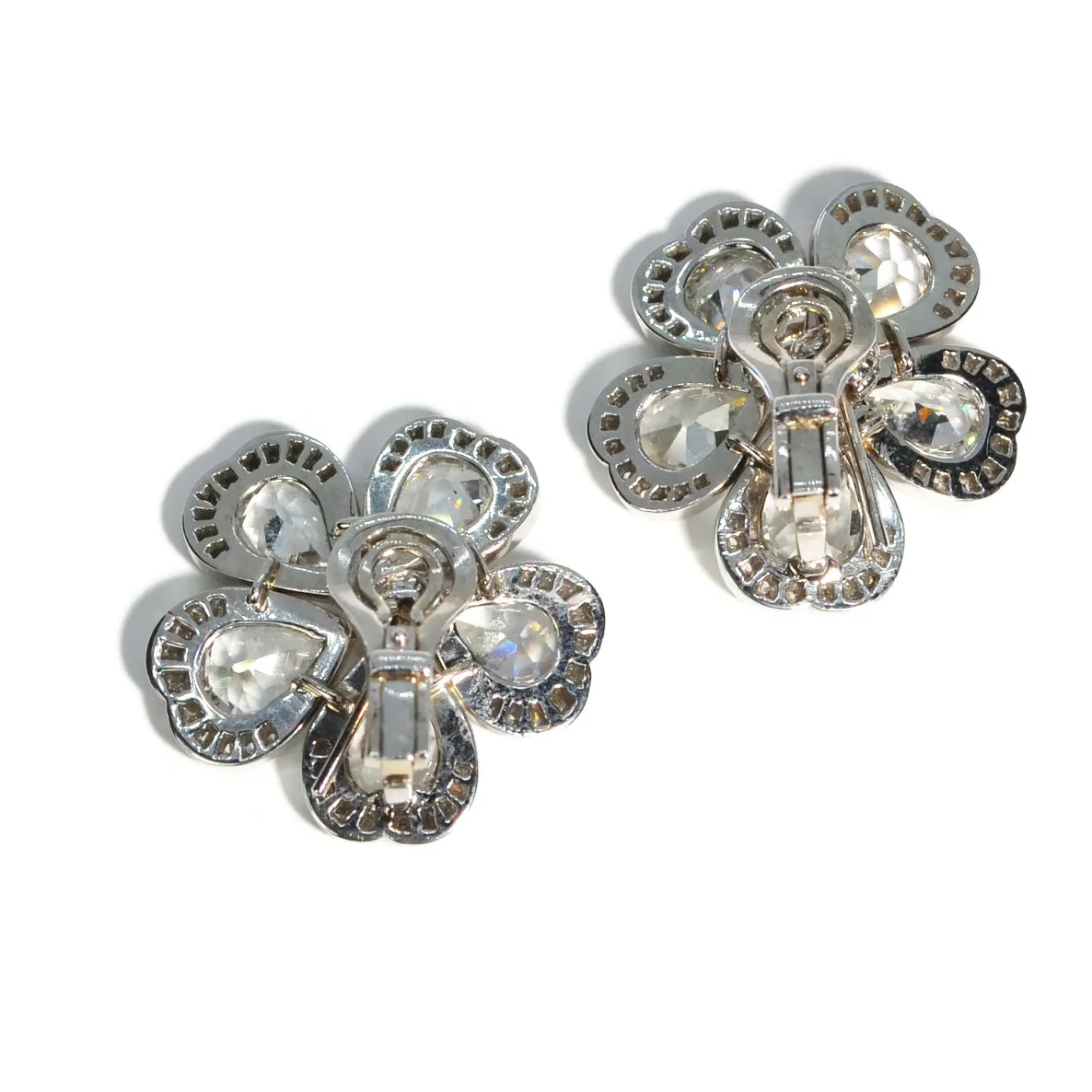 Eclat Jewels - One of a Kind Earrings with Diamonds, Platinum and 18k White Gold