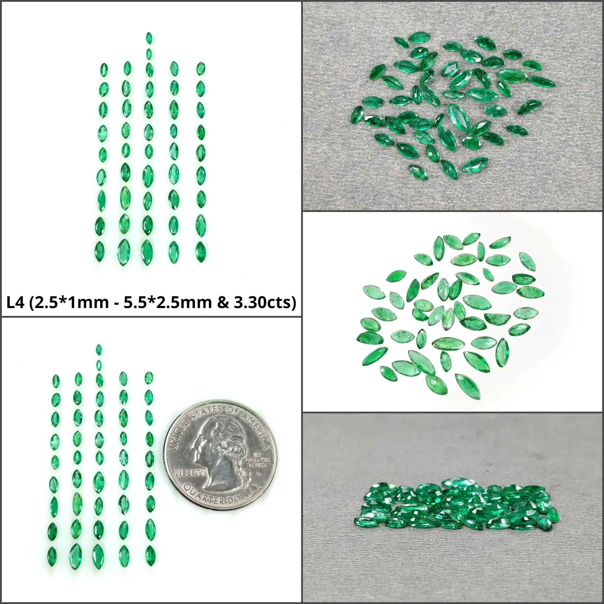 Emerald Gemstone Normal Cut : Natural Untreated Unheated Green Emerald Marquise Shape Lots For Jewelry