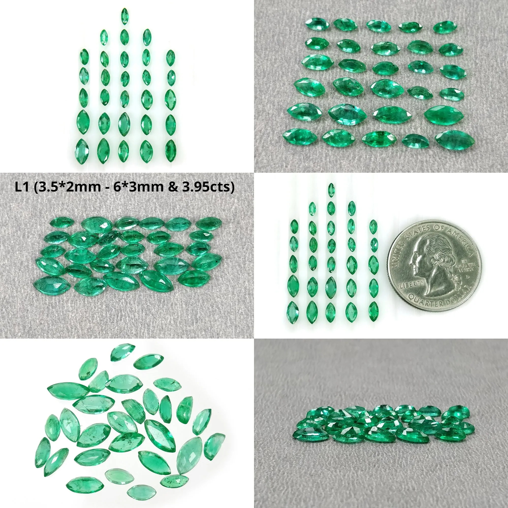 Emerald Gemstone Normal Cut : Natural Untreated Unheated Green Emerald Marquise Shape Lots For Jewelry