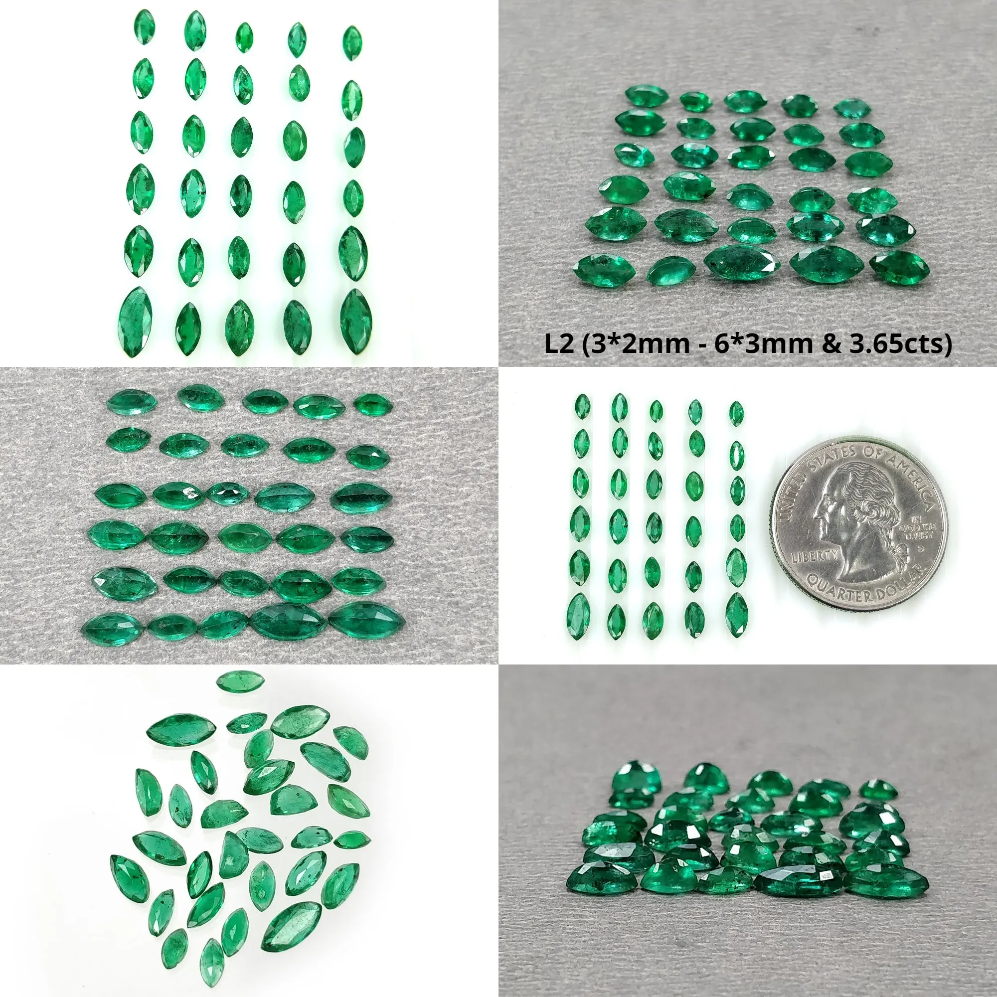 Emerald Gemstone Normal Cut : Natural Untreated Unheated Green Emerald Marquise Shape Lots For Jewelry