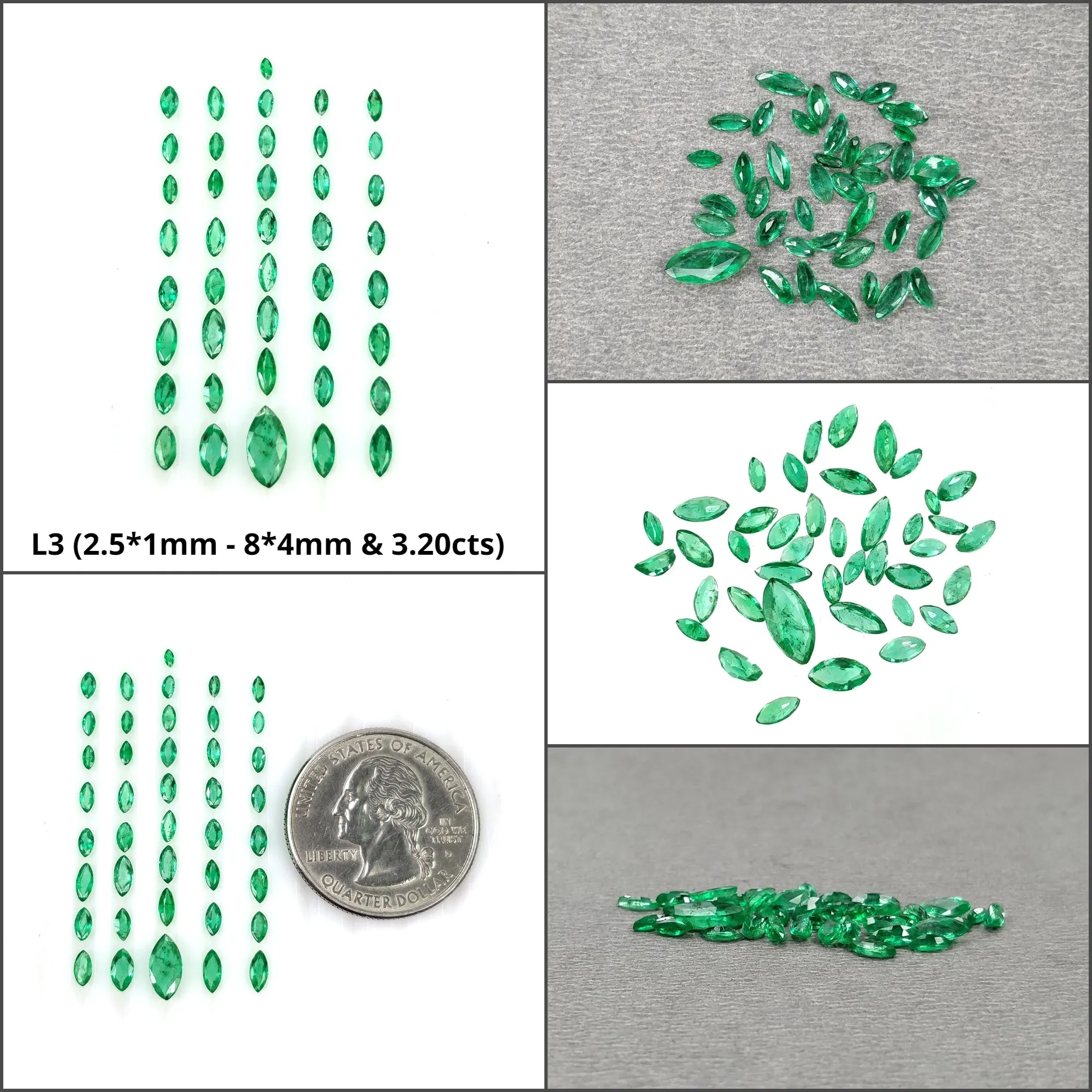 Emerald Gemstone Normal Cut : Natural Untreated Unheated Green Emerald Marquise Shape Lots For Jewelry