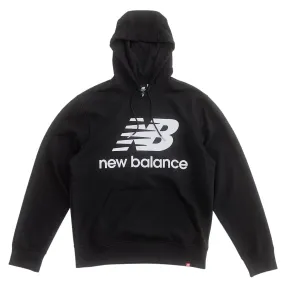 Felpa Uomo New Balance Essentials Stacked Logo PO Nero