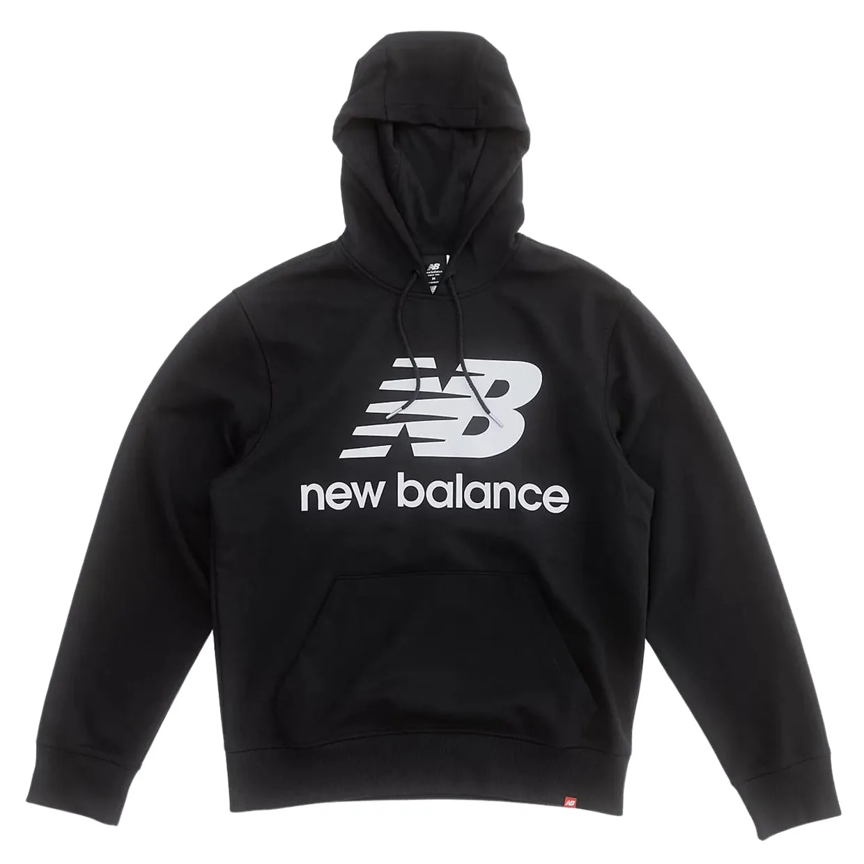 Felpa Uomo New Balance Essentials Stacked Logo PO Nero