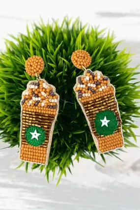 Frappuccino beaded earrings