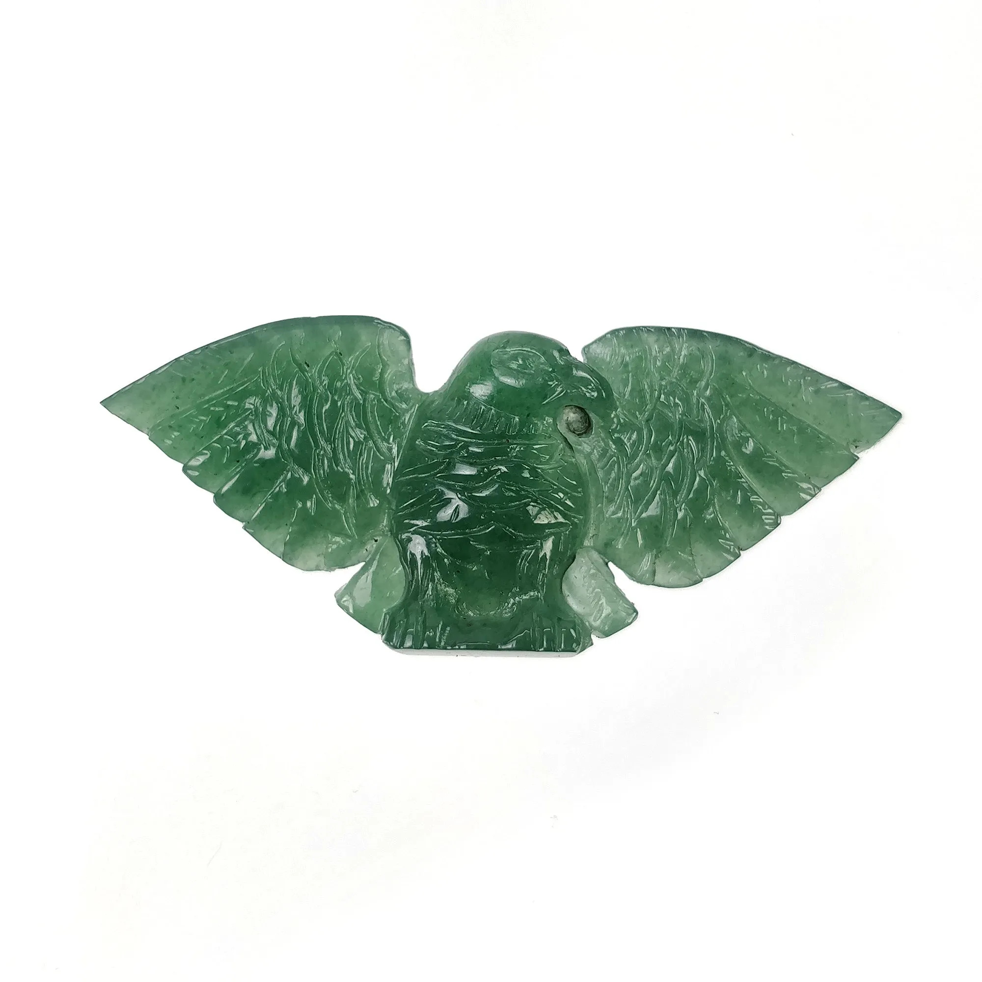 Green QUARTZITE Gemstone Carving : 28.70cts Natural Untreated Unheated Quartzite Hand Carved  50*20mm EAGLE