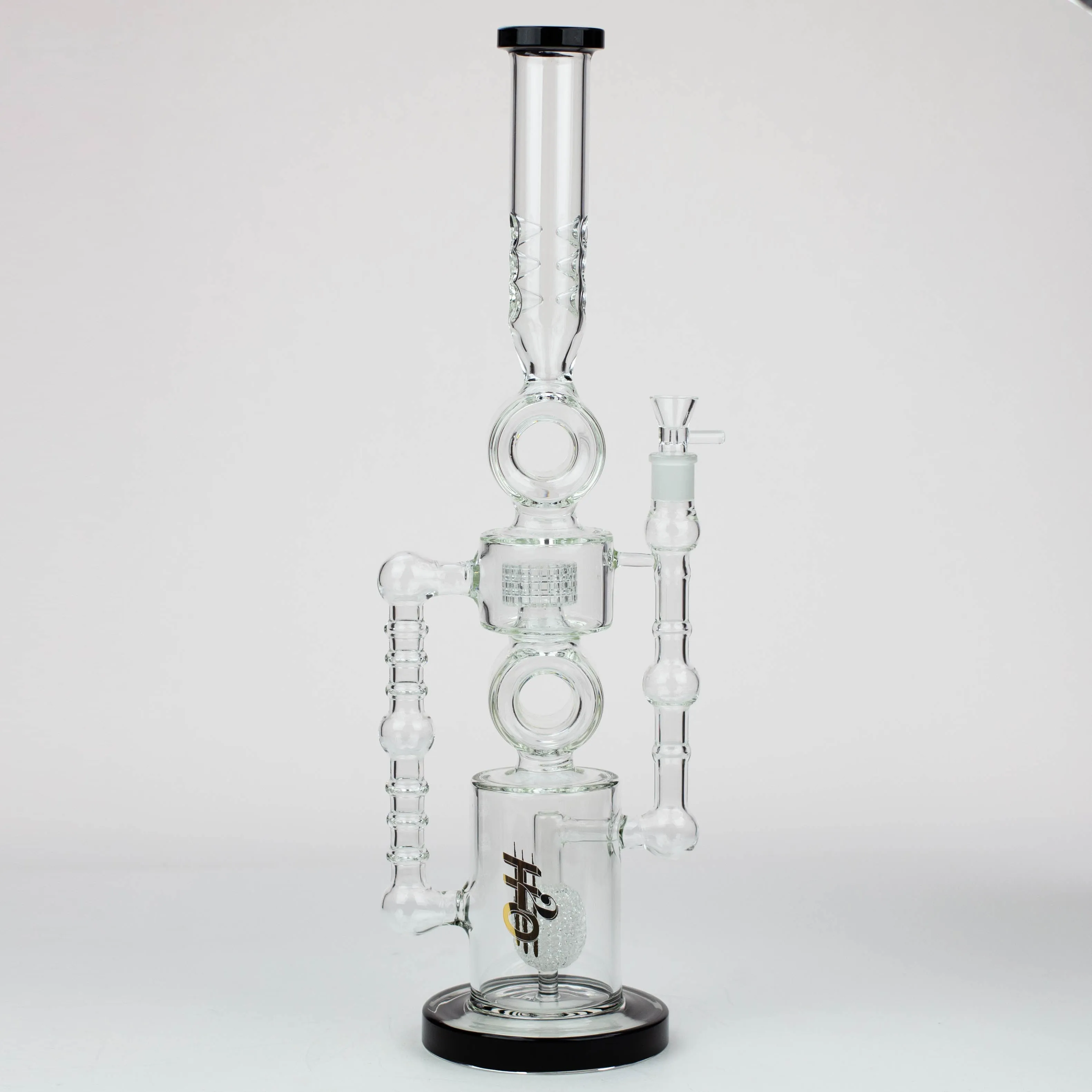 H2O Double Ring Glass Bong 21"