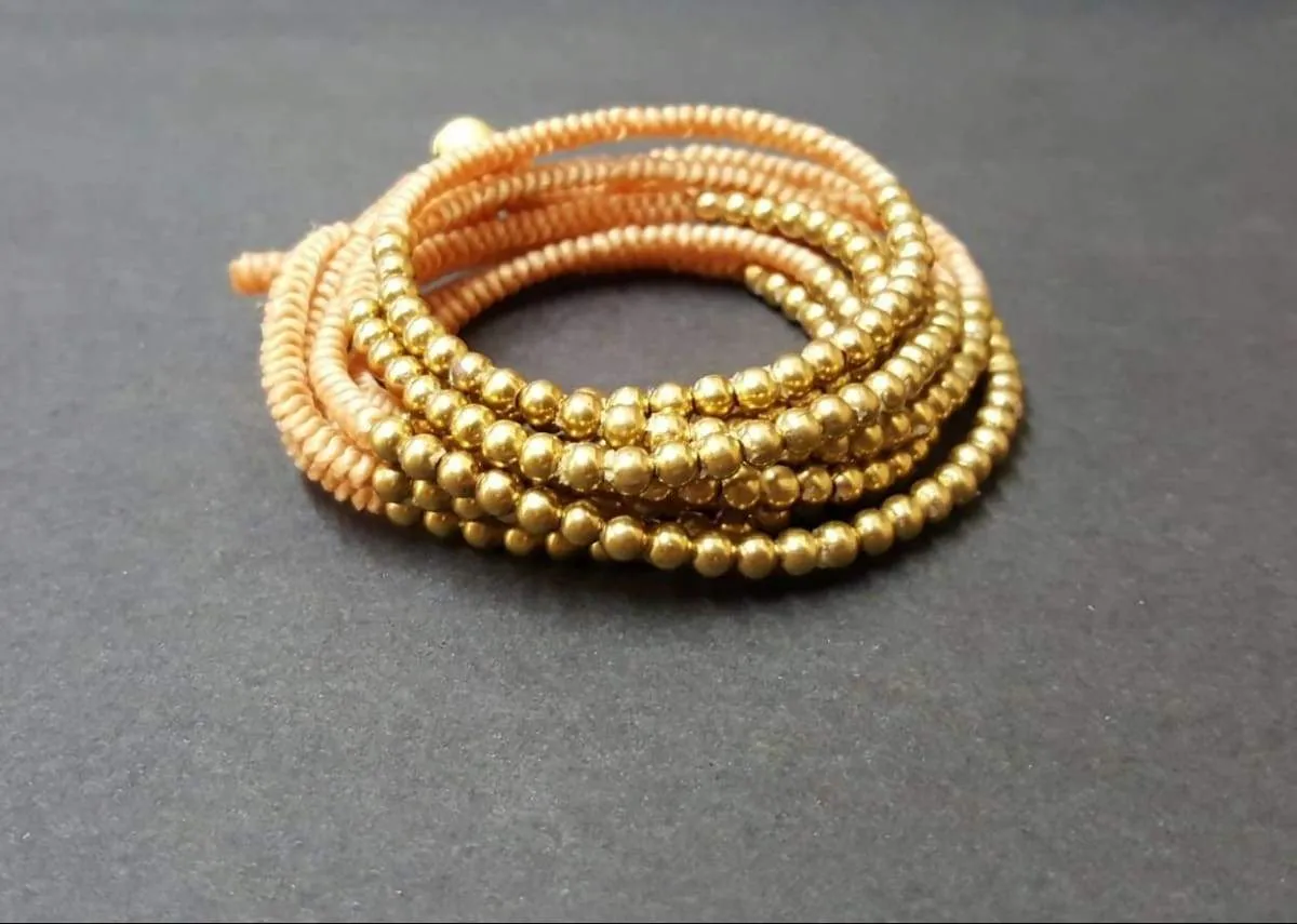 Handmade Triple Wrap Snake Knot Brass Bracelet /Anklet