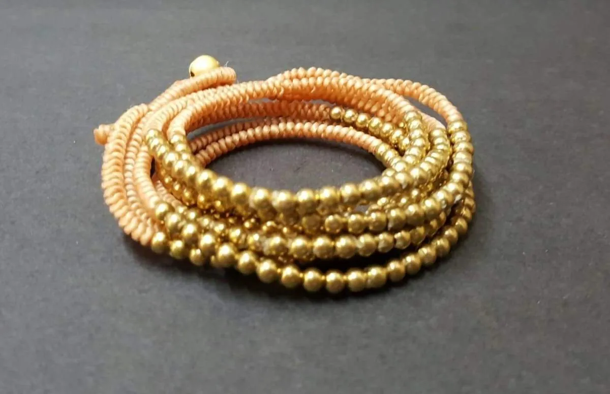 Handmade Triple Wrap Snake Knot Brass Bracelet /Anklet