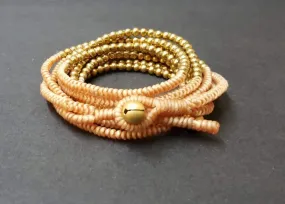 Handmade Triple Wrap Snake Knot Brass Bracelet /Anklet