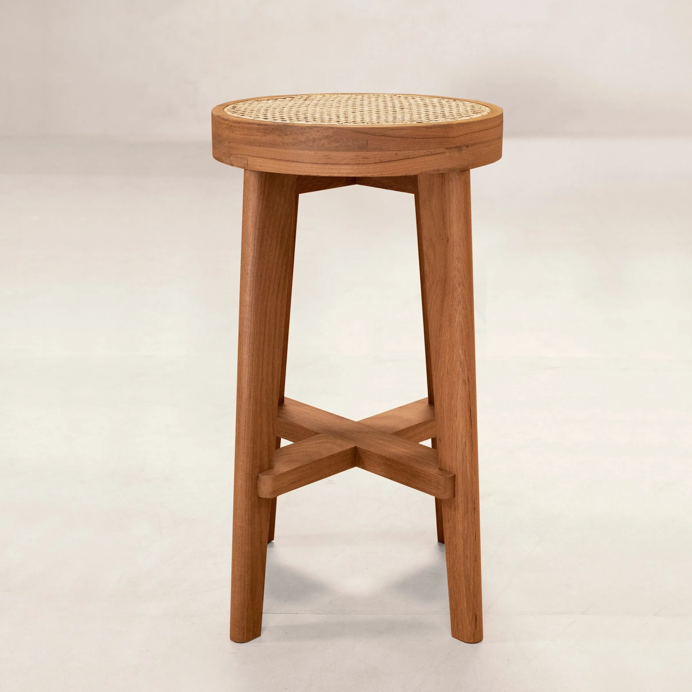 High Stool with Cane Seat