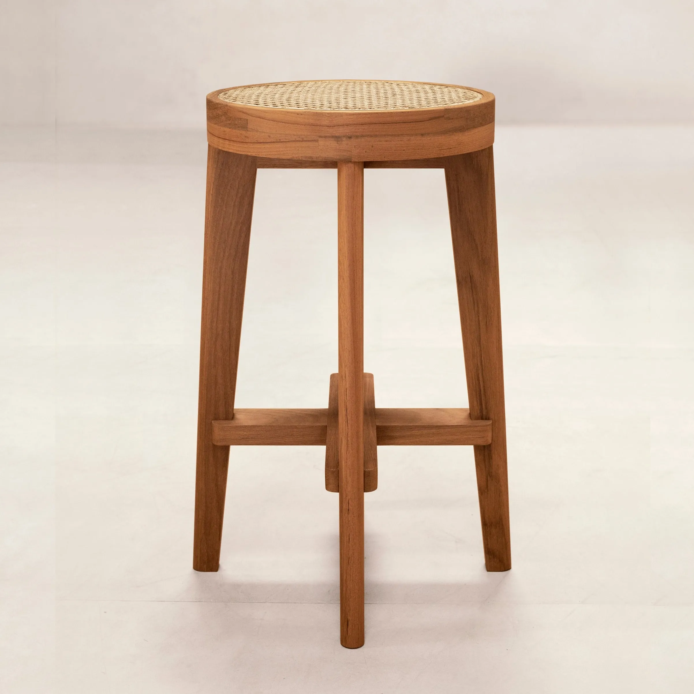 High Stool with Cane Seat