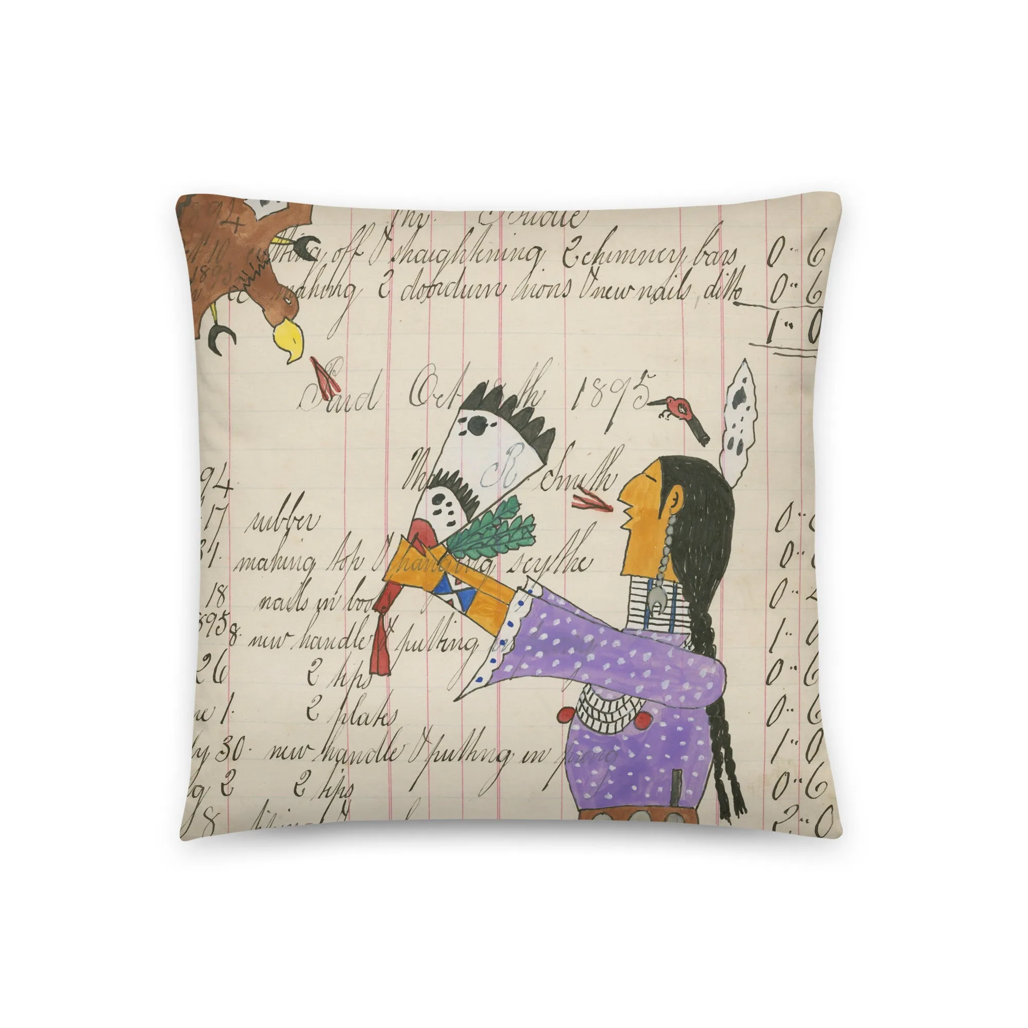 Humming Bird Woman Sends Her Prayers - Pillow