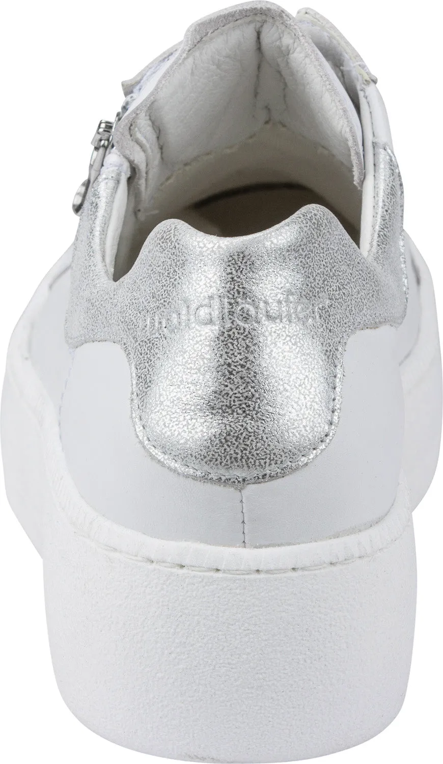 Ladies Waldlaufer Trainers White/silver Wedge Leather Zip H Nicky sale