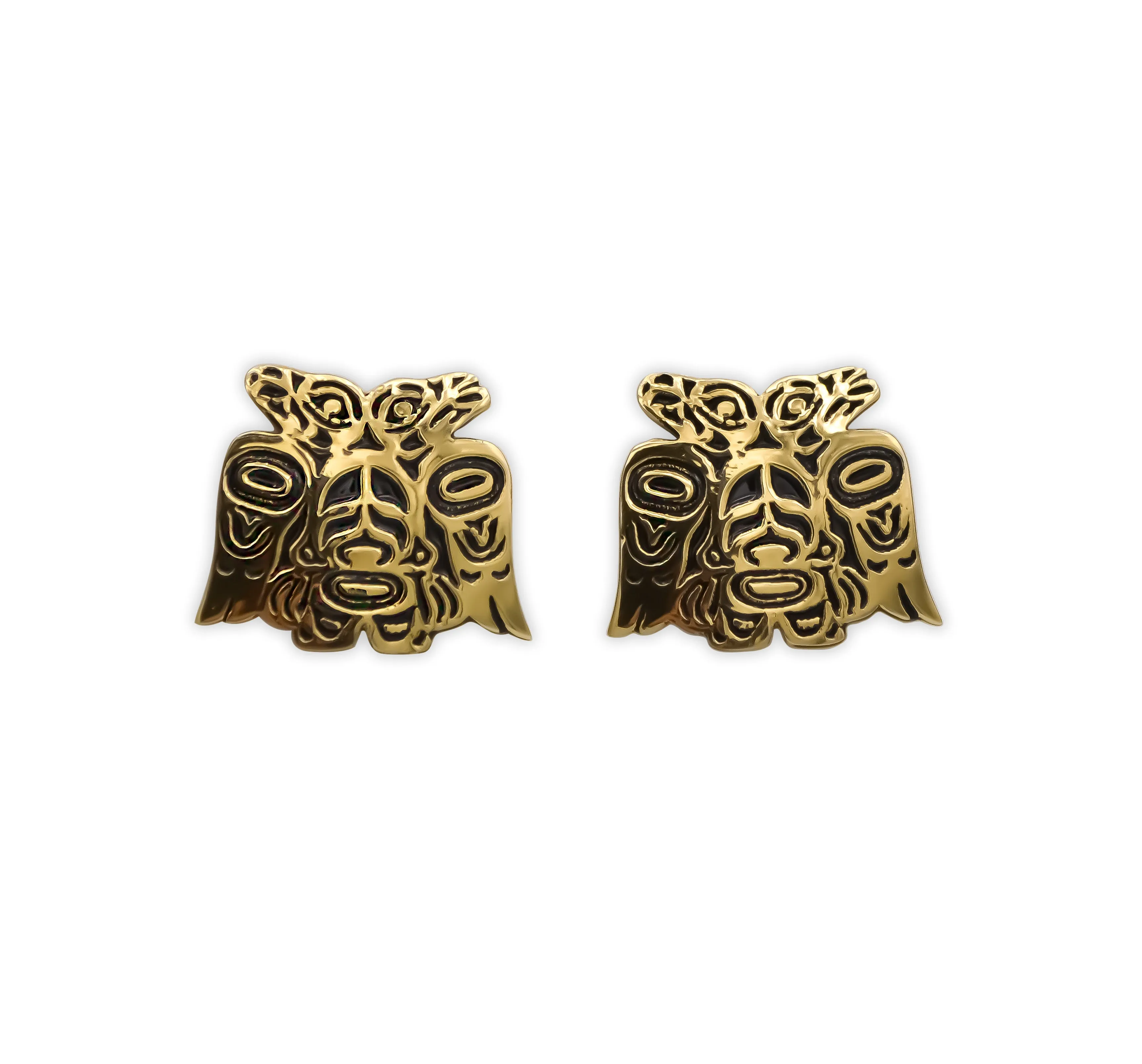 Lovebirds Alchemia Gold Post Earrings - 1 inch