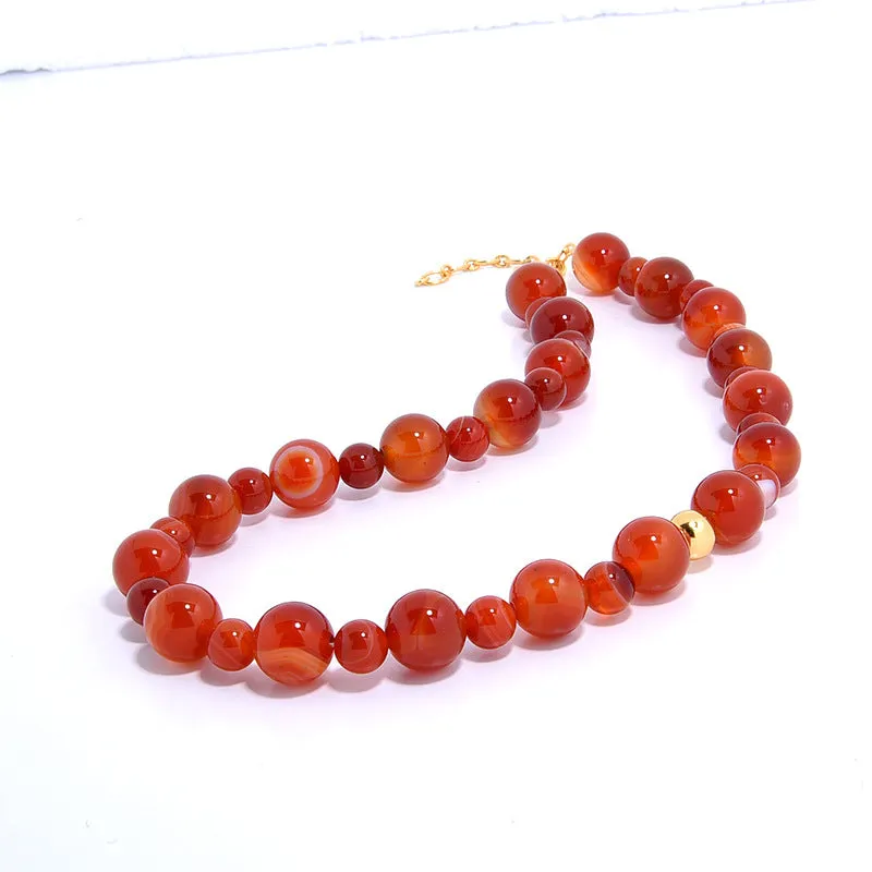 Natural Red Onyx Beaded Jewelry Set