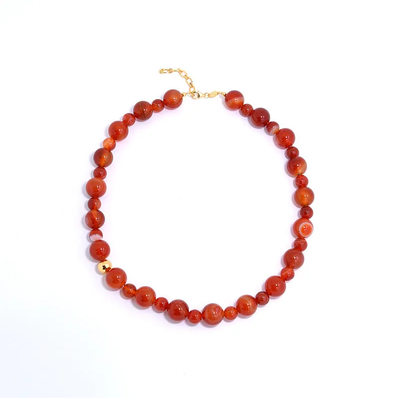 Natural Red Onyx Beaded Jewelry Set