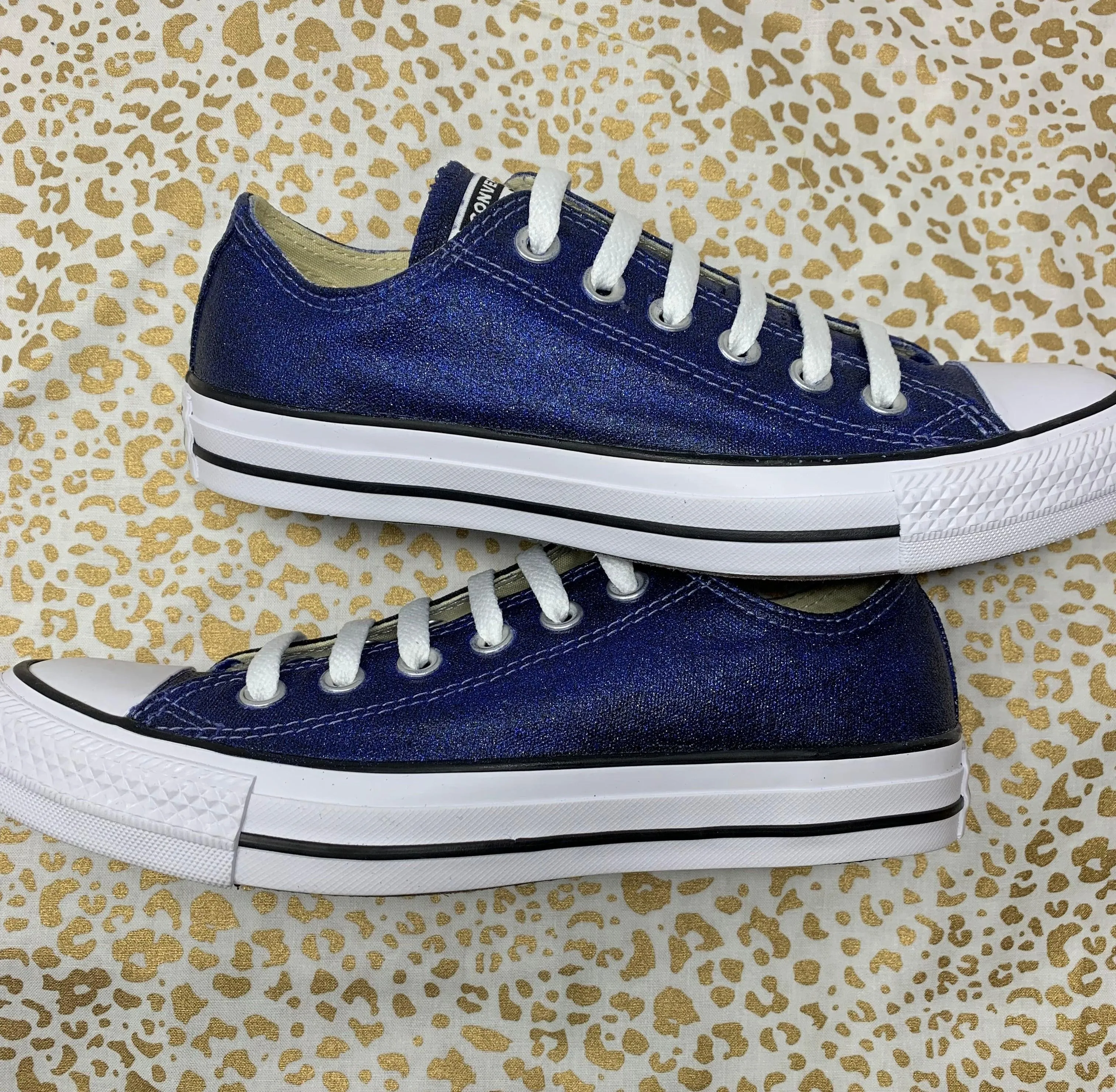 Navy Glitter Converse