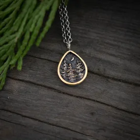 Nightfall Forest Necklace in Sterling Silver or Bronze