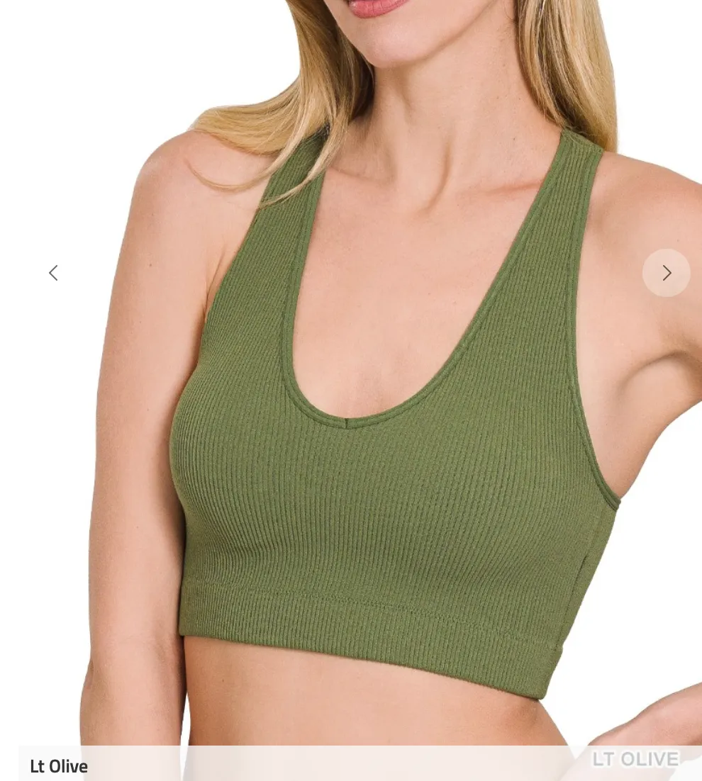 Removable Pad Cropped Racerback