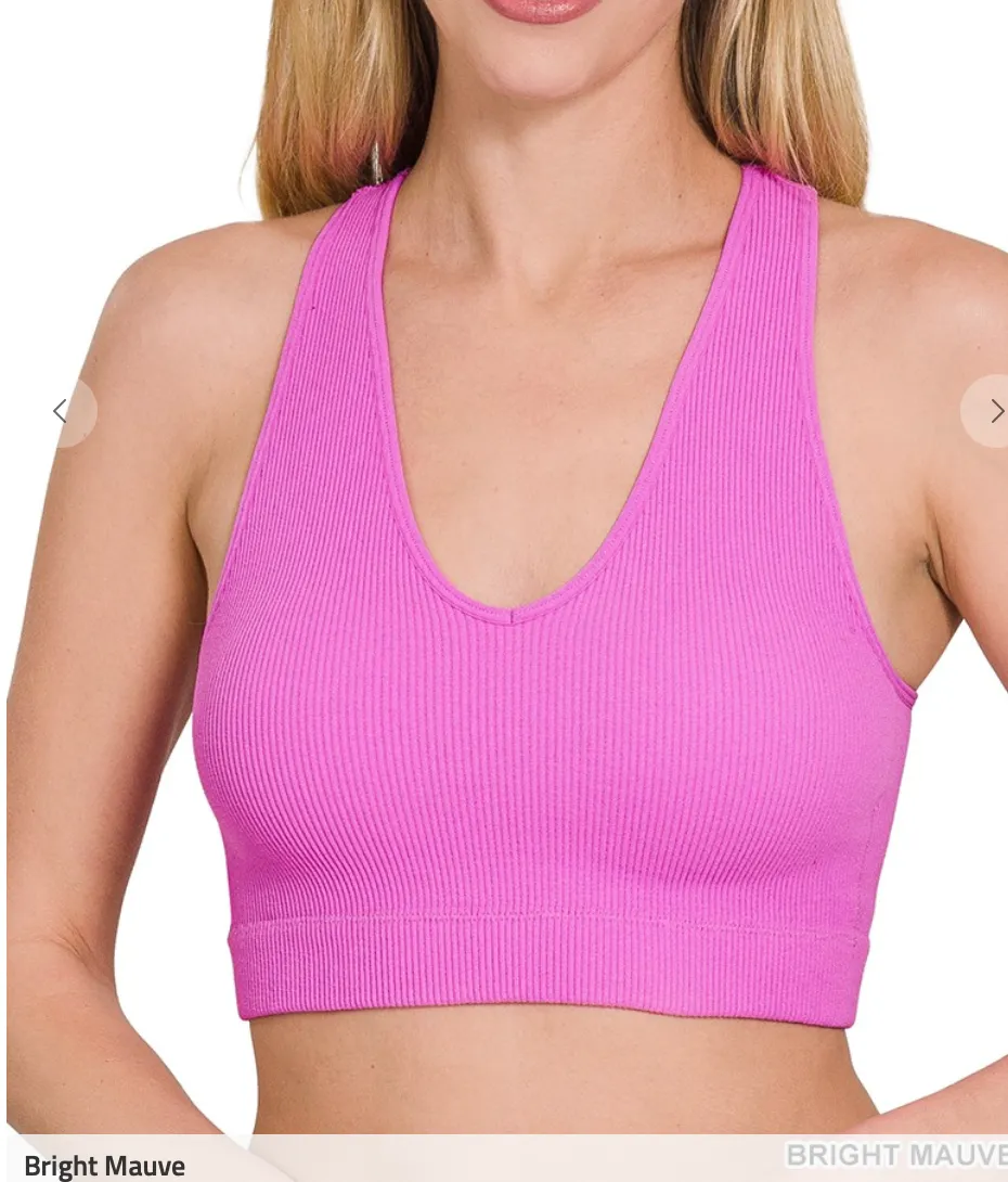 Removable Pad Cropped Racerback