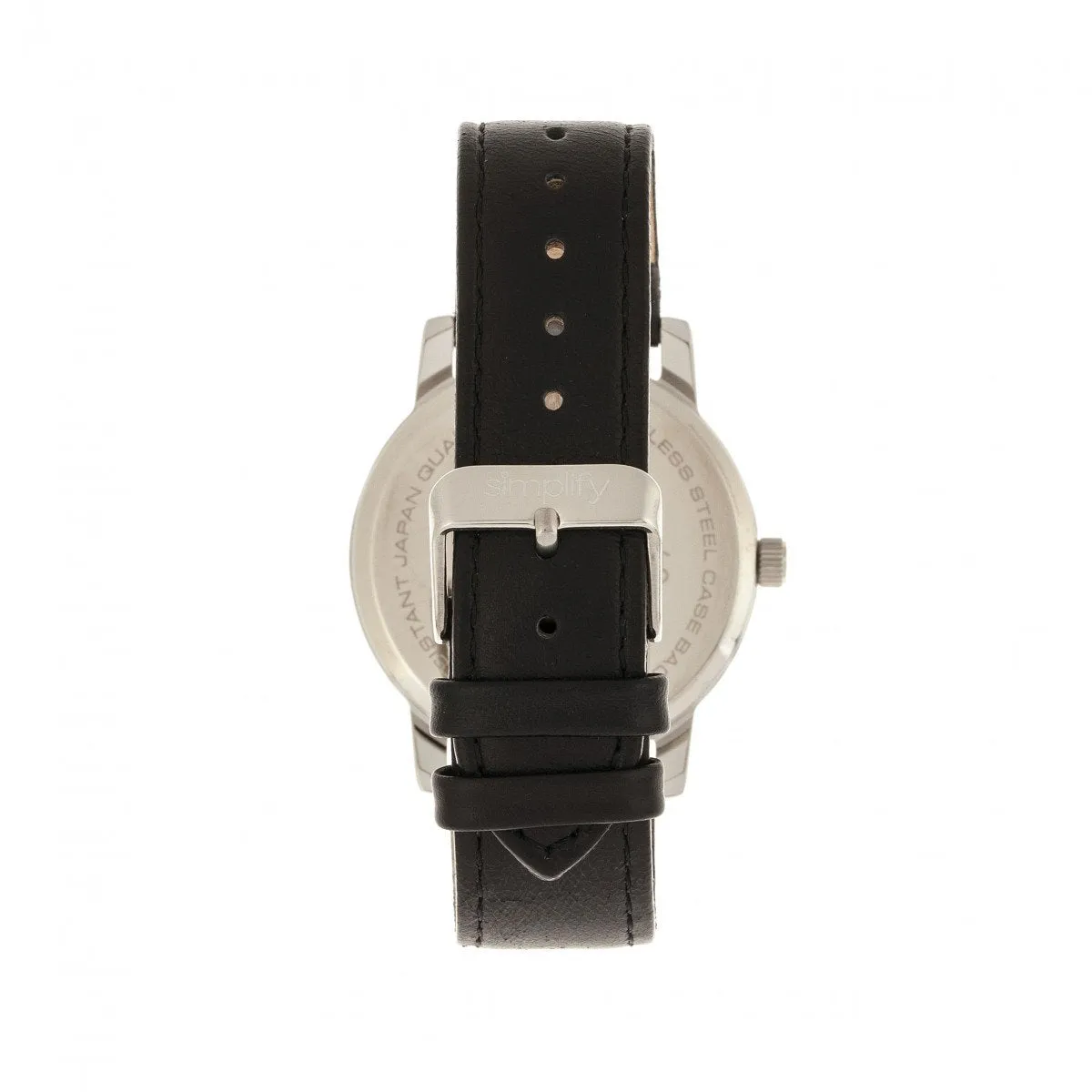 Simplify The 4700 Leather-Band Watch w/Date