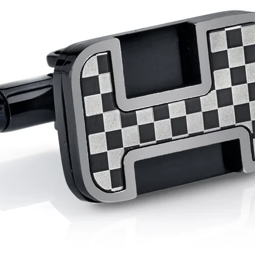 Stainless Steel Checkered Cufflinks